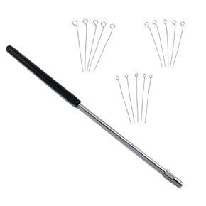 Reusable Inoculating Loop Inoculating Rod Kit Laboratory Research Teaching Tool (5pcs 2mm Inoculating Loop + 5pcs 3mm Inoculating Loop +5pcs 4mm Inoculating Loop+1 pcs Inoculating Rod) 1Set