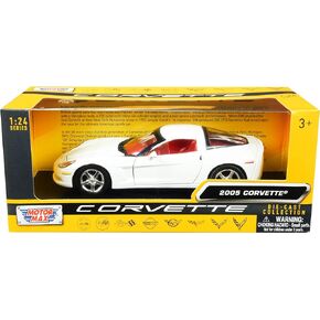 Toy 2005 Chevy Corvette C6 White with Red Interior History of Corvette Series 1/24 Diecast Model Car by Motormax 73270 73270w-rd 0