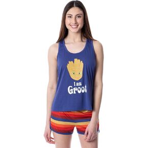 مجموعة بيجامة قصيرة بدون أكمام I Am Groot Guardians of The Galaxy من Marvel للسيدات