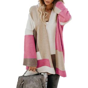 Women's Shawl Collar Open Front Cardigan Rib Knit Loose Chunky Sweater Coat