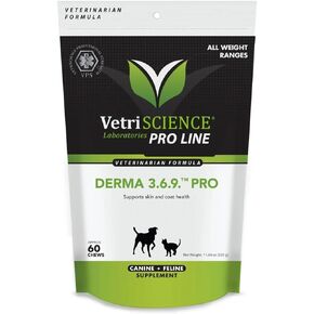 VETRISCIENCE Pro Derma 3.6.9 Pro Skin Supplement for Dogs, 60 Chews in Kuwait