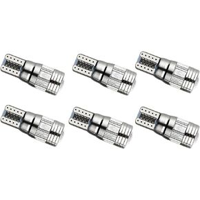 HOCOLO 10x T10 198 194 168 912 921 W5W 2825 Amber/Yellow Color Color High Power LED Bulbs For Interior Dome/Map/License Plate/Parking/Door/Trunk Lights (10pcs T10 6-SMD, Yellow/Amber)
