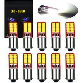 YEORO BA9S BA9 T4W 53 57 1895 64111 مصابيح LED 200LM فائقة السطوع 24-SMD 3014 مصباح LED للوحة الترخيص والباب الجانبي للخريطة الداخلية وقبة لوحة القيادة في المدينة، أبيض زينون. (10 عبوات)