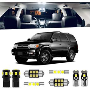 9-Pieces 4Runner LED Interior Light Kit Package for Toyota 4Runner 1996 1997 1998 1999 2000 2001 2002 White 6000K Interior LED Lighting Package + License Plate Lights, Install Tool
