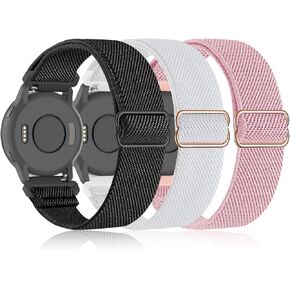 Bolesi 3 حزمة 18mm بسط النايلون ووتش العصابات لGarmin Venu 2S / Venu 3S /Vivoactive 4S/ Vivoactive 3S، لينة الرياضة الفرقة الإفراج السريع معصمه حلقة حزام مطاطي للرجال النساء in Kuwait