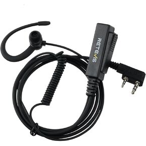 Retevis G Shape Walkie Talkie Earpiece with Mic,Big PTT,Durable RT22 RT68 H-777S RT22S RB68,Compatible with Baofeng UV-5R Kenwood Walkie-Talkie,in-Ear Two Way Radio Earpiece(1 Pack)