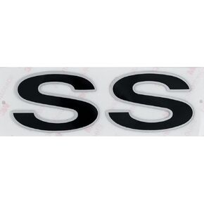 2Pc 1996-2002 Camaro SS Fender Emblem 3D Badge Nameplate Letter Sticker 12369966R Replacement for SS (Black Red)