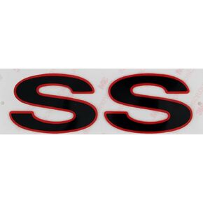 2Pc 1996-2002 Camaro SS Fender Emblem 3D Badge Nameplate Letter Sticker 12369966R Replacement for SS (Black Red) in Kuwait
