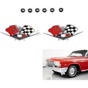 أعلام الحاجز شعارات تقليم اليسار واليمين متوافقة مع 1962 1963 تشيفي إمبالا، بيسكين، وبيل إير مع 327 أو 409 محركات أعلام شعار الحاجز الأمامي زوج كورفيت in Kuwait