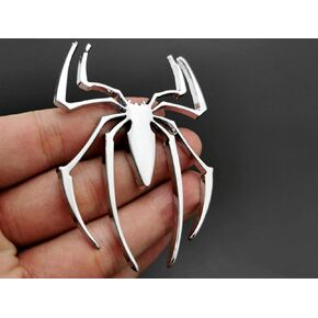 2 Pcs 3D Spider Chrome Emblems Badges Sticker Car Decoration for Universal Car Vehicle, Truck, Motorcycle, RV, Scooter, SUV, Door, Window(B0CHVXHH2X)