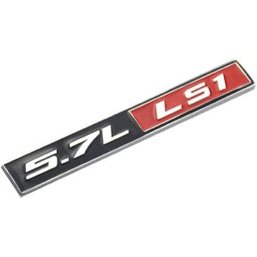 1 قطعة 5.7 لتر LS1 غطاء محرك ألومنيوم حقيقي شعار شارة لوحة استبدال صندوق للسيارات العالمية (أحمر)