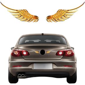 1 Pair Alloy Metal Car Stickers, Eagle Wings Sticker, 3D Metal Angel Wing Emblem, Hawk Eagle Wings Car Emblem, Angel Wings Car Sticker Car Decoration Accessories for Cars, Trucks (Gold)