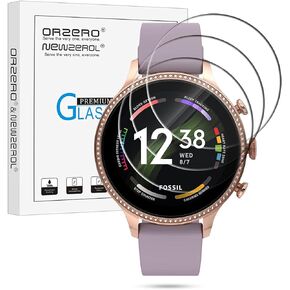 (3 Pack) Tempered Glass Screen Protector Compatible for 2021 Fossil Gen 6 42mm 44mm, Michael Kors Gen 6 Bradshaw 2021, High Definition 2.5D Arc Edges 9H Bubble-Free (Lifetime Replacement)
