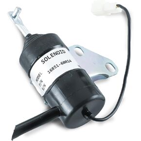 16851-60014 Fuel Shut Off Solenoid 16851-60010 16851-60011 16851-60012 052600-4531 101046 Replacement for Kubota Tractor Part, Generator Stop Solenoid 12VDC