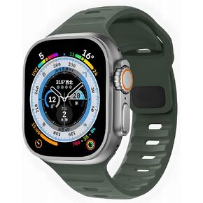 حزام ناعم من السيليكون المقاوم للماء متوافق مع Apple Watch Ultra Band 49 مم 45 مم 44 مم 42 مم 41 مم 40 مم 38 مم، أساور رياضية للرجال والنساء لسلسلة iWatch 8 7 6 5 4 3 2 1 SE Ultra in Kuwait