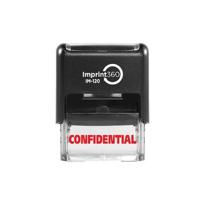 AS-IMP1002 - Confidential, Heavy Duty Commerical Quality Self-Inking Rubber Stamp, Red Ink, 9/16" x 1-1/2" Impression Size, Laser Engraved for Clean, Precise Imprints