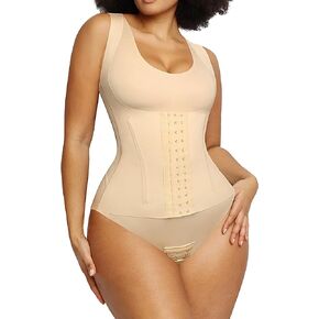SHAPELLX Tank Shapewear for Women Tummy Control Bodysuit Seamless Slimming Body Shaper 3 in 1 Waist Trainer Bra