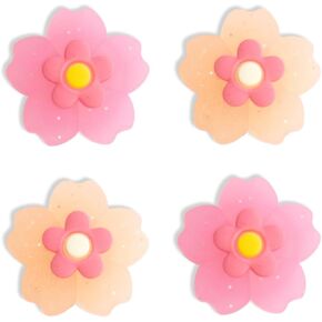 PERFECTSIGHT Switch Thumb Grips Cute Flower Joystick Caps for Nintendo Switch/Switch Lite/Switch OLED, 4 PCS Thumbstick Cover Analog Stick Button Cover for NS Joycon Controller, Pink+Yellow Sakura