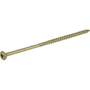 Power Pro 48617 Wood Screws, #10 x 5", Premium Outdoor Deck Screws, Rust Resistant, Epoxy Coated Bronze, 5lb Tub, 213 pcs