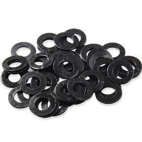 50Pcs 1/4 Inch Flat Washer, Carbon Steel, Black Oxide Washers, 0.28" ID, 0.62" OD, 0.06" Thick, Fit 1/4" Fasteners