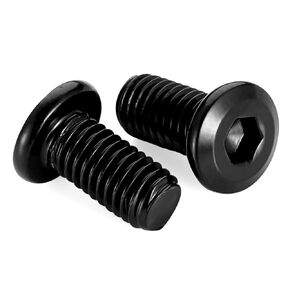 5/16-18 x 3/4" Flat Round Socket Screws Connector Bolts for Furniture, Stainless Steel 304 Black Finish, Full Thread, 10 PCS