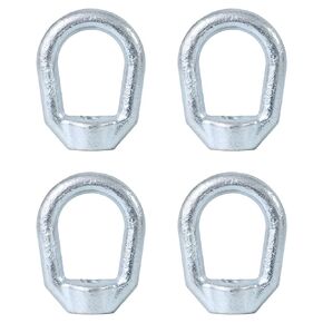 Heavy Duty 3/8"-16 Bail Tap Thread Eye Nut, Hot Dipped Galvanized Drop Forged Carbon Steel Fastener, UNC Standard Ring Shape Lifting Eye Nuts, 4 Packs