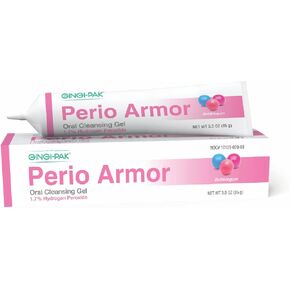 Perio Armor 1.7% HP Oral Cleansing Gel for Healthy Gums and A White Smile - Boost Whitening & Freshness with This Non-Invasive Treatment, 3 oz, Strawberry