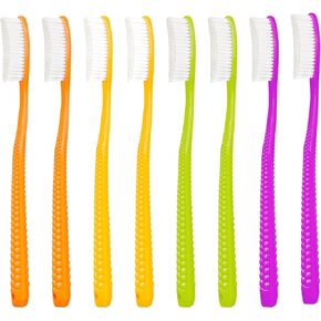 EasyHonor Huge Head Toothbrush, Big Toothbrush, Giant Head Toothbrush, Hard & Firm Toothbrush bristles BPA Free for Proper Dental Care, White Hard Bristles.(8pcs)
