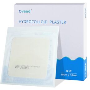 Hydrocolloid Bandage,Acne Pimple Patch,Advanced Fast Healing Hydrocolloid Wound Dressing,for Light Exudate Wound,Pressure Ulcer,Bed Sore,Surgical Wound-Waterproof and Absorbent Patches 4'' x 4''