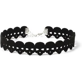 Skull Lace Choker Punk Skull Head Leather Short Necklace Collar for Women Girl Party Gothic Jewelry Accessories