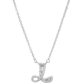 Initial Necklace White Gold Zirconia Necklace A-Z Jewelry Gifts for Women