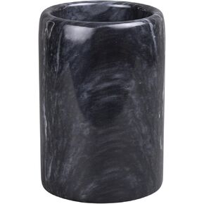 Creative Home Natural Black Marble Pen Pencil Holder Cup Tabletop Desktop Organizer for Home Bathroom Office Decoration, 3.3" Diam. x 4.5" H, Black in Kuwait
