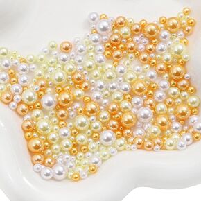 1000PCS No Hole Pearls, 3-8MM Mix Colors Round Beads for Crafts No Hole, Faux Pearls Beads for Nail Face Art,Vase Fillers,Table Scatter,Birthday Party Decoration