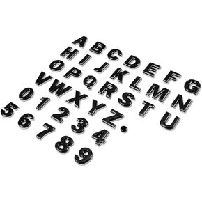 DNA Motoring EM-L-LETTER-V-BK Black Letter Metal Decal Emblem Badge Sticker for Auto Car Truck Motorcycle Logo - V