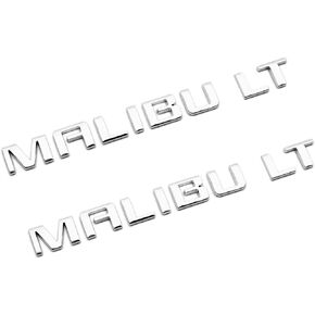قطعتان من شعار Malibu LT، غطاء صندوق السيارة الخلفي، حرف الباب، شارة شعار، لوحة رياضية بديلة لـ 10-15 Malibu 22842006 (أسود لامع)