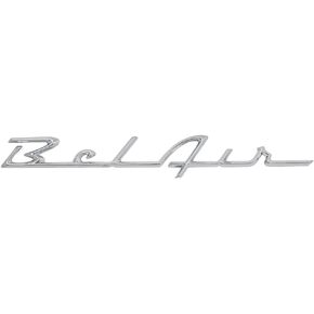 KC4504 Vintage 1955-1956 Chevrolet “Bel-Air" Script Qtr Panel Emblem, Chrome Die Cast, OEM Replacement, Sold as Each