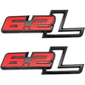 Door Fender Bumper Auto Sticker Decal for 19 21 Chevrolet Silverado 6.2L Gloss BlacCOMK Emblem Sierra Camaro GMC Ford F150 F250 F350 Trucks (Black Red)