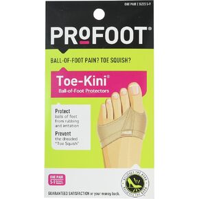 PROFOOT Toe-Kini, Ball of Foot Protectors, (Pack of 2), Pads Metatarsal and Separates Toes for Greater Comfort When Walking, Great for High Heels, Relief from Burning Pain in the Forefoot