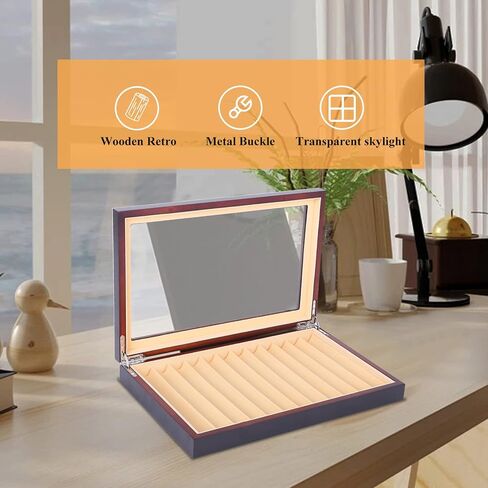 Wood Pen Display Box 12 Pen Storage Organizer Fountain Pen Collector Case Display Case (Ebony) in Saudi Arabia