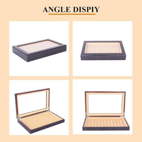 Wood Pen Display Box 12 Pen Storage Organizer Fountain Pen Collector Case Display Case (Ebony) in Saudi Arabia
