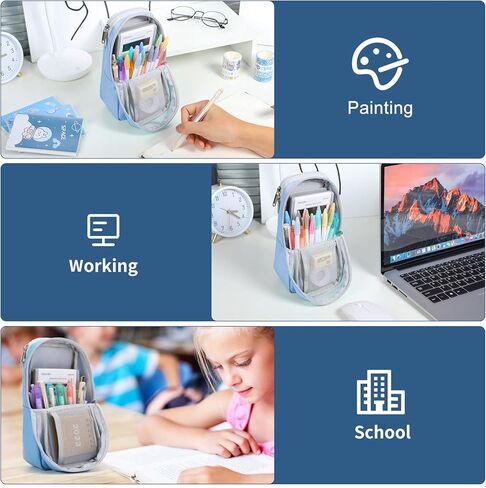 Omnpak مقلمة حامل قلم رصاص حامل قلم للمكتب، حقيبة أقلام رصاص محمولة متعددة الفتحات، سعة كبيرة، حامل قلم رصاص، حقيبة تخزين قرطاسية للفتيات المراهقات والأولاد والبالغين والطلاب والمدرسة والكلية والمكتب in Kuwait