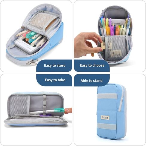 Omnpak مقلمة حامل قلم رصاص حامل قلم للمكتب، حقيبة أقلام رصاص محمولة متعددة الفتحات، سعة كبيرة، حامل قلم رصاص، حقيبة تخزين قرطاسية للفتيات المراهقات والأولاد والبالغين والطلاب والمدرسة والكلية والمكتب in Kuwait