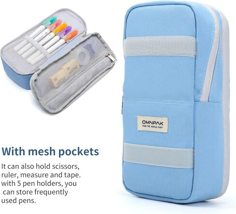 Omnpak مقلمة حامل قلم رصاص حامل قلم للمكتب، حقيبة أقلام رصاص محمولة متعددة الفتحات، سعة كبيرة، حامل قلم رصاص، حقيبة تخزين قرطاسية للفتيات المراهقات والأولاد والبالغين والطلاب والمدرسة والكلية والمكتب in Kuwait