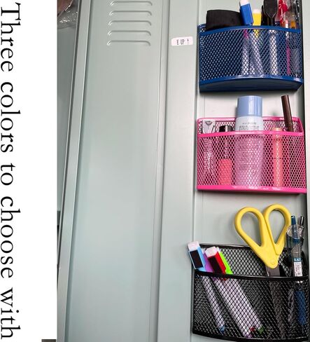 حامل أقلام مغناطيسي للخزانة، والثلاجة، والسبورة البيضاء، ومنظم خزانة معدنية شبكية لتخزين ملحقات الخزانة، وحامل علامة مغناطيسية للثلاجات، ولوحة مسح جافة، عبوة من 2، أسود in Kuwait