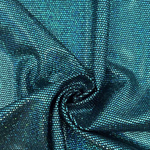 بولي سباندكس متين قابل للتمدد في 4 اتجاهات على الديسكو، خفيف الوزن، مشاريع منزلية/اصنعها بنفسك، نسيج ملابس، فيروزي 1 ياردة in Kuwait