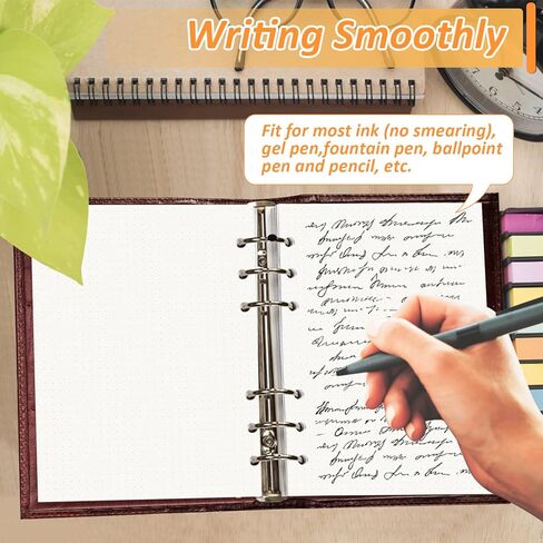 إعادة تعبئة ورق منقط مقاس A5، 3 عبوات من ورق التجليد، إعادة تعبئة مجلة ورقية فضفاضة تنطبق على 6 فتحات، 135 ورقة 270 صفحة، مثالية للعمل أو المنزل أو المدرسة (ورقة منقط) in Kuwait