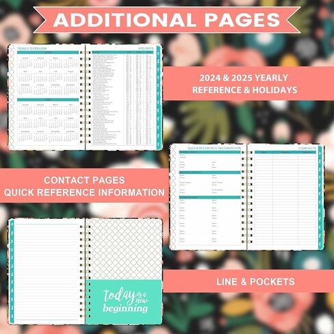 مخطط 2024-2025 - مخطط أكاديمي 2024-2025 من يوليو 2024 - يونيو 2025، مخطط تقويم 6.4 بوصة × 8.5 بوصة مع ورق سميك ممتاز، جيب داخلي in Kuwait