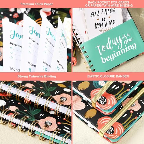 مخطط 2024-2025 - مخطط أكاديمي 2024-2025 من يوليو 2024 - يونيو 2025، مخطط تقويم 6.4 بوصة × 8.5 بوصة مع ورق سميك ممتاز، جيب داخلي in Kuwait