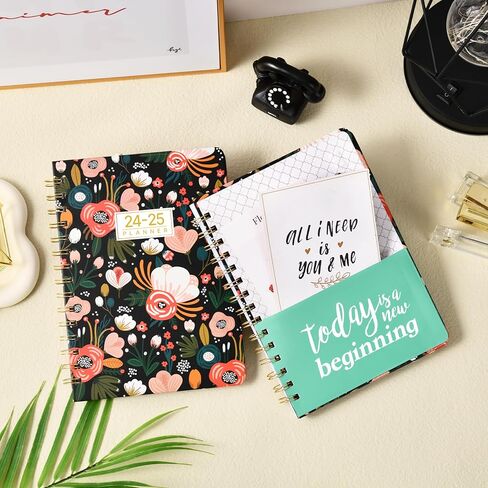 مخطط 2024-2025 - مخطط أكاديمي 2024-2025 من يوليو 2024 - يونيو 2025، مخطط تقويم 6.4 بوصة × 8.5 بوصة مع ورق سميك ممتاز، جيب داخلي in Kuwait