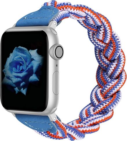 حزام مضفر قابل للتمدد من Wearlizer متوافق مع أساور ساعات Apple للنساء 38 مم 40 مم 41 مم 42 مم 44 مم 45 مم 49 مم حزام مرن نحيف بحلقة منفردة سوار منسوج لـ iWatch Ultra 2 Series 9 8 SE 7 6 5 4 3 2 1 in Kuwait